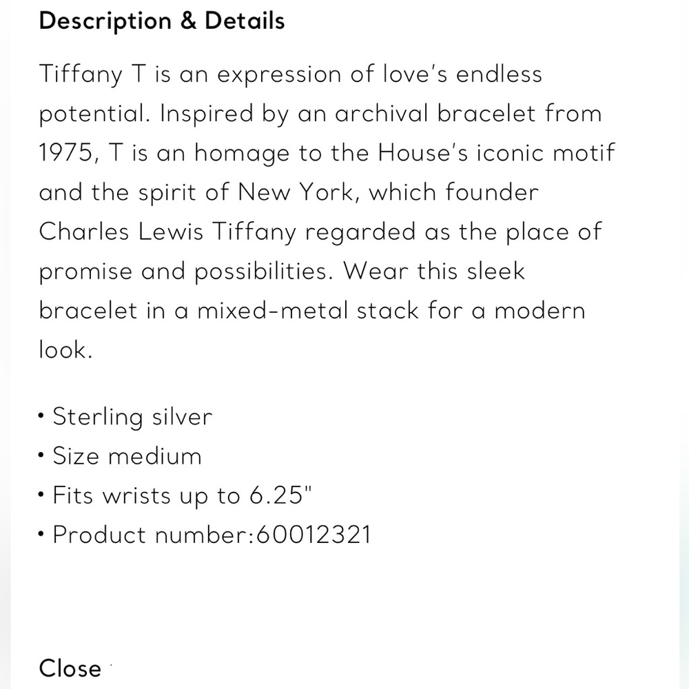 Tiffany & Co. T Silver Bangle Bracelet - Picture 10 of 11